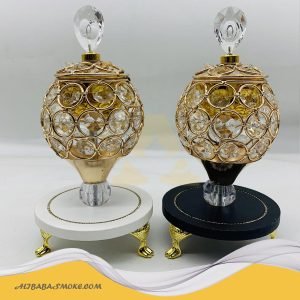 Circular Incense Burner white and black Small Portable Censer