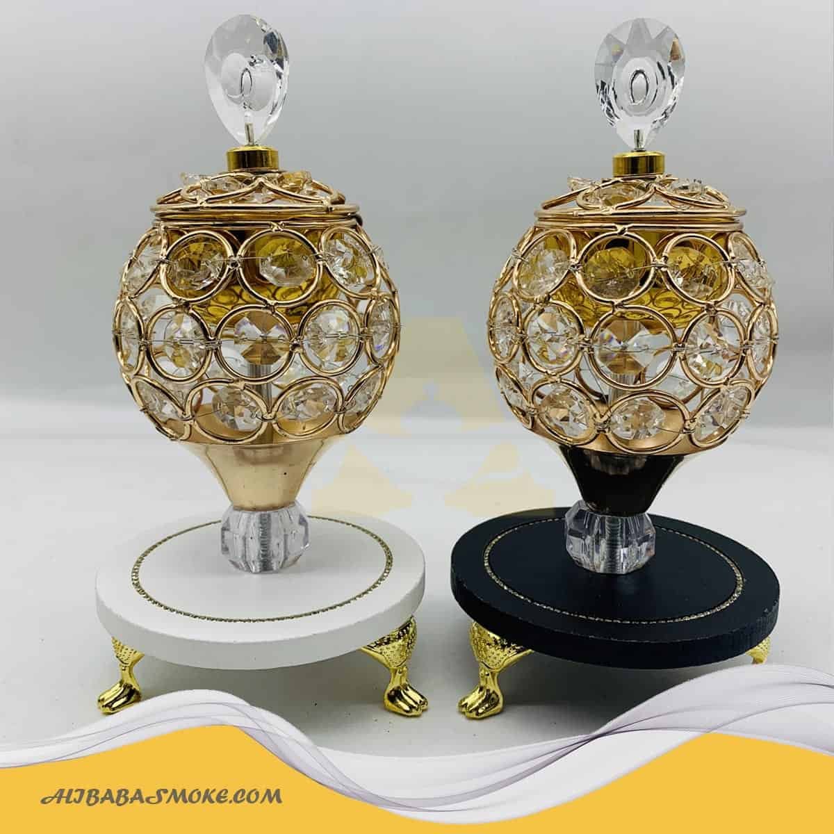 Circular Incense Burner white and black Small Portable Censer