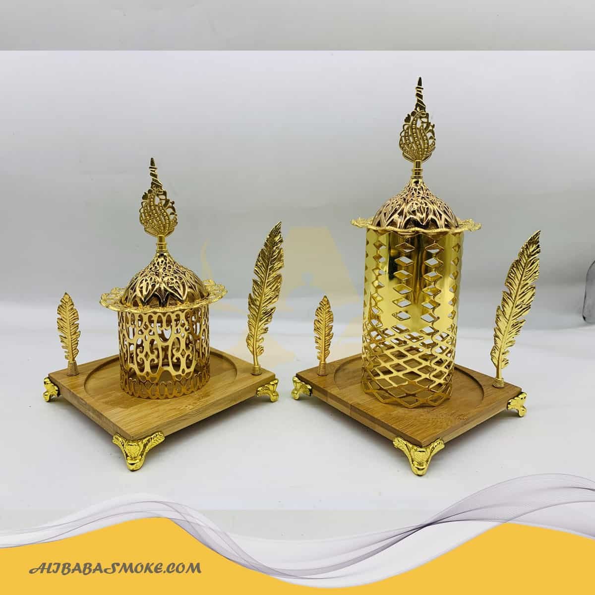 Middle East Style Censer Luxury Gold Metal Incense Burner Handicraft Furnishing Articles
