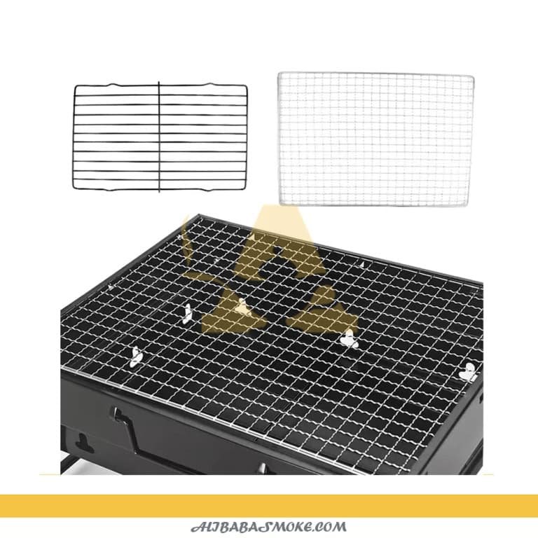 Folding Portable Barbecue Charcoal Iron Grill, BBQ Desk Tabletop for Outdoor Cooking Camping Picnics Beach (43*29)-YS-358 - Image 2