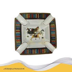 Cigar Ashtray Large Outdoor Ceramics Cigars Ashtray for Patio/Outside/Indoor Gift Men(4 slot, Triangle)-AS-100