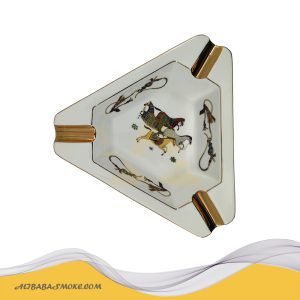 Cigar Ashtray Large Outdoor Ceramics Cigars Ashtray for Patio/Outside/Indoor Gift Men(3 Slot, Triangle)-AS-370