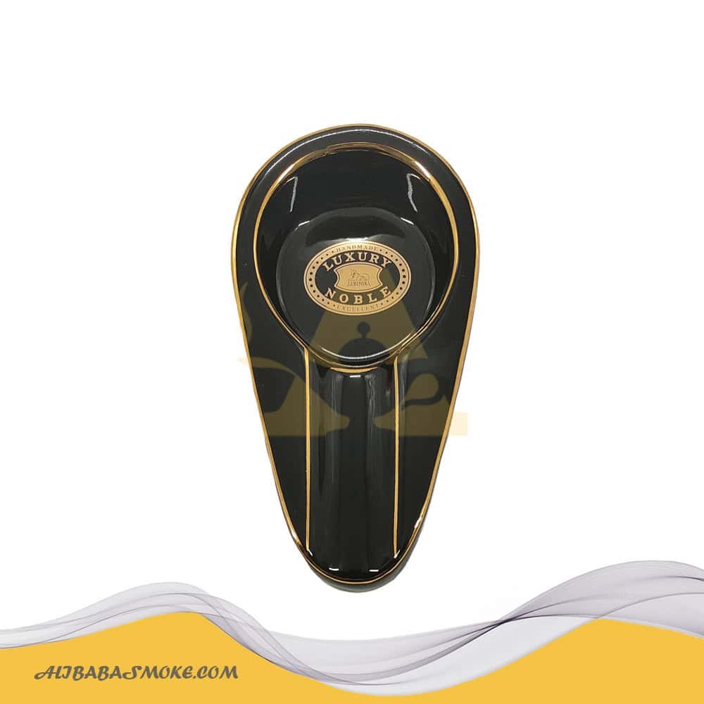 Ceramic Cigar Ashtray Class Style Portable suitable man gift (single slot, Triangle)-P100-B