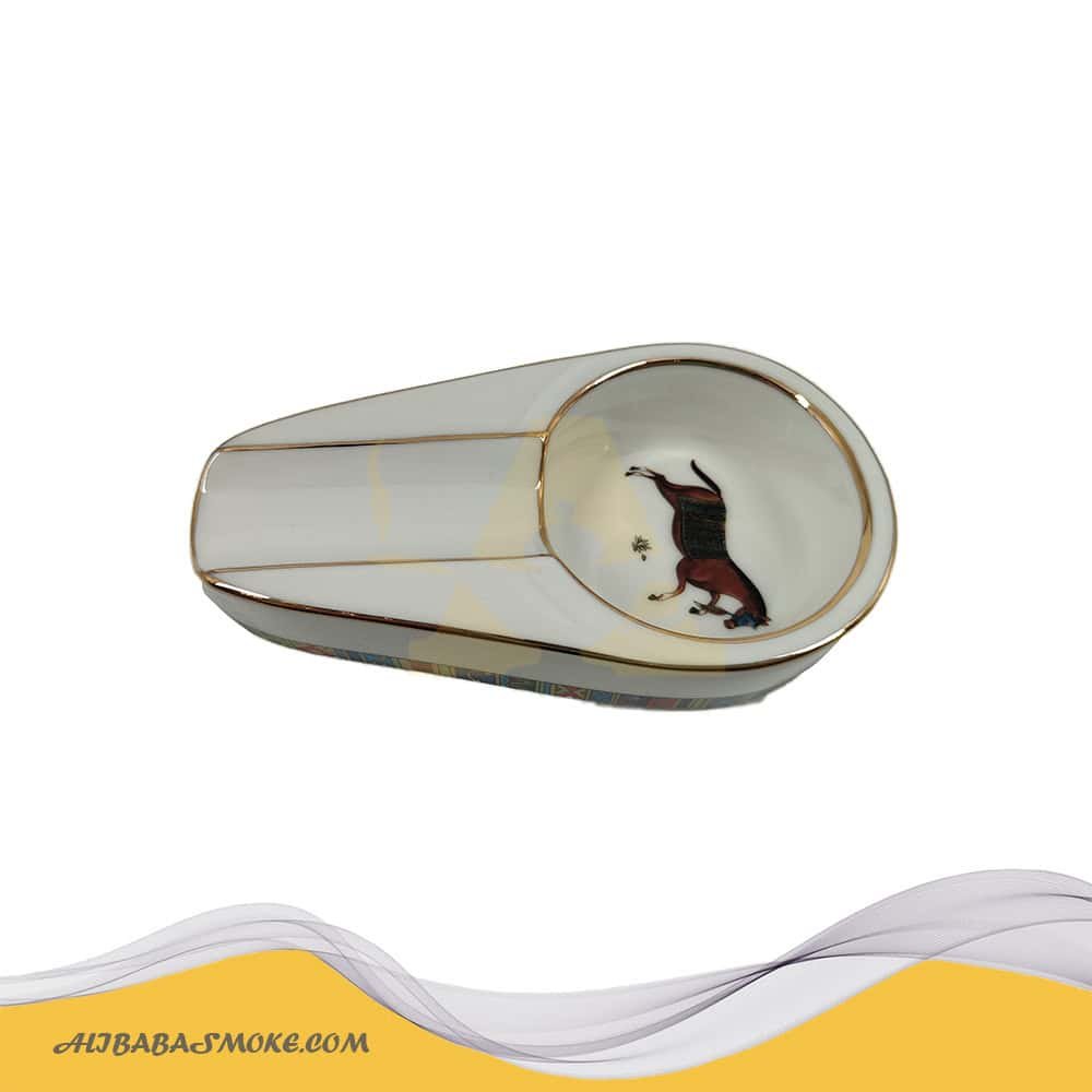 Ceramic Cigar Ashtray Class Style Portable suitable man gift (single slot, Triangle)-P100-B - Image 2