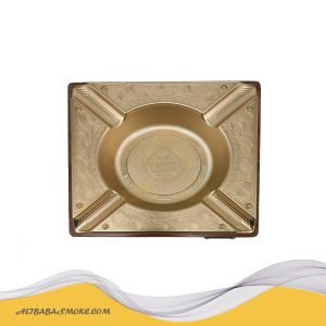 Cigar Ashtray Man Luxury Outdoor Cigar Cigarette Ashtray for Patio/Home Use (Square, Zinc Alloy+Annatto)-YJA-20004