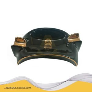 Cigar Ashtray For Men, 2 Slot Cigar Holder, For Outdoor Patio Home and Office Decoration -YJA-20011-BK