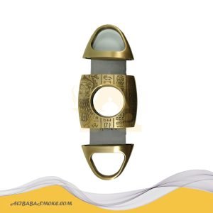 Double edge Cigar Cutter Golden Carved Stainless Steel Cigar Guillotine-YJA-30016 G