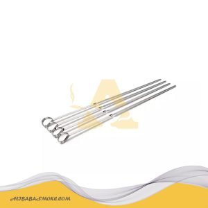 Reusable Grilling Flat Metal Iron Barbecue Stick / Skewers for Meat, Shrimp, Chicken Sausage-YS-27