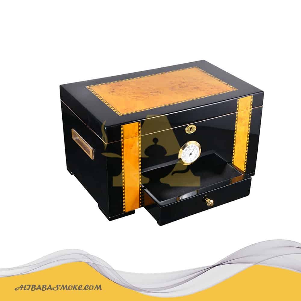 Double-layer Cigar Box with Large Capacity Wooden Cigar Humidor as Gift-WLH-0089 - Image 2