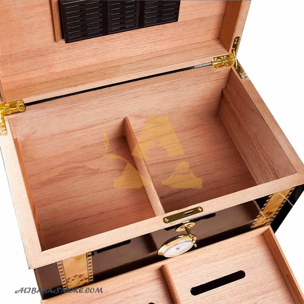 Double-layer Cigar Box with Large Capacity Wooden Cigar Humidor as Gift-WLH-0089 - Image 6