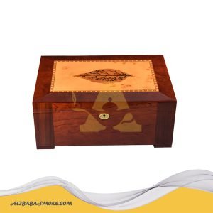 Cigar Humidor Box, Spanish Cedar Wood Lined Cigar Box with Clasp Lock and Humidifier Best Gift-WLH-0092