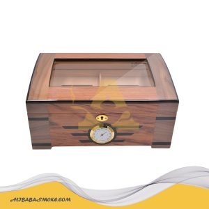 Cigar Humidor Box Double-layer Storage, Spanish Cedar Lined Cigar Box with Clasp Lock and Humidifier-WLH-0005