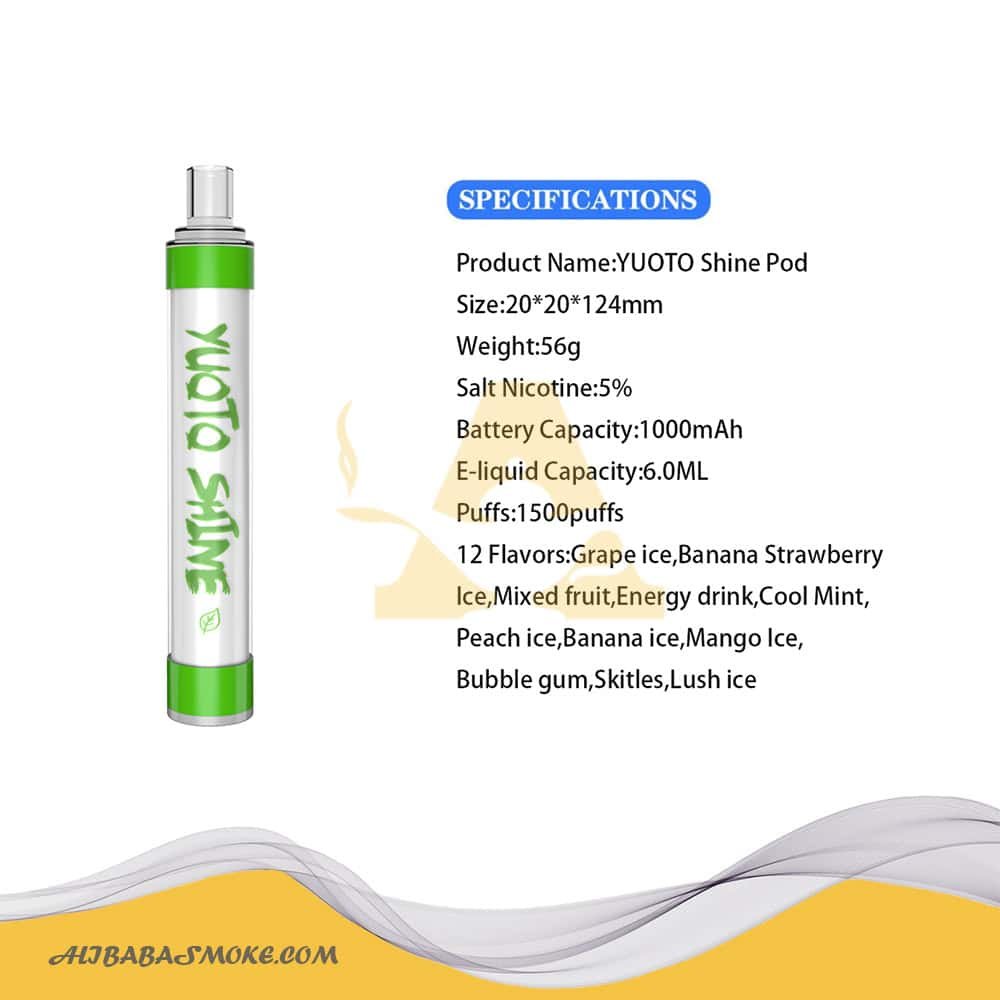 Yuoto Shine 1500 Puffs Disposable Vape--Electronic cigarette - Image 3