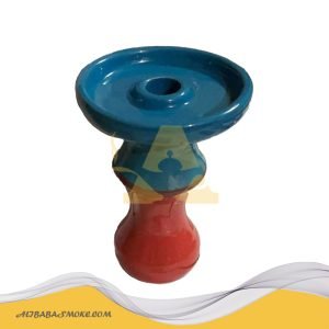 Blue-Red Color Glazed Ceramic Hookah Bowl