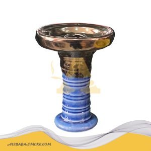 Blue Stripe Glazed Ceramic Hookah Bowl
