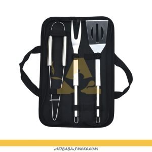 3 PCS BBQ Tool Set with Cloth Bag Outdoor/Household Stainless Steel Grill Set-BS-3
