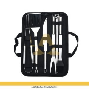9 PCS BBQ Tool Set with Cloth Bag Outdoor/Household Stainless Steel Grill Set-BS-9