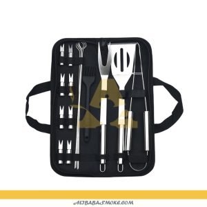 16 PCS BBQ Tool Set with Cloth Bag Outdoor/Household Stainless Steel Grill Set-BS-16