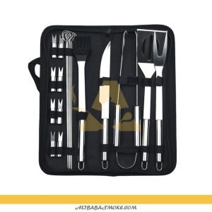 18 PCS BBQ Tool Set with Cloth Bag Outdoor/Household Stainless Steel Grill Set-BS-18