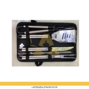 8 PCS Large-Size BBQ Tool Set with Cloth Bag Outdoor/Household Stainless Steel Grill Set-BB-8