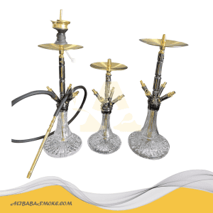 Special Aluminium hookah with four mouths -gold plate shisha