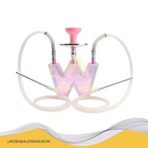 Plastic W Shape Hookah Set with Two Hose