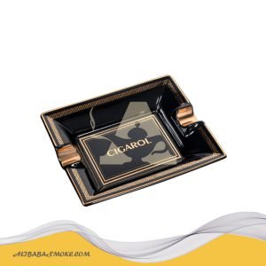 Black Ceramic Cigar Ashtray Home Use Two-slots Mordern Ashtray