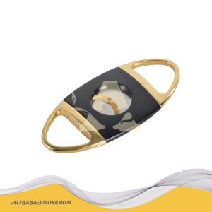 Black V-shaped cigar cutter large caliber 22mm gift box package