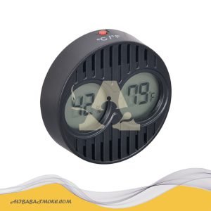 Electronic round cigar thermometer and hygrometer display