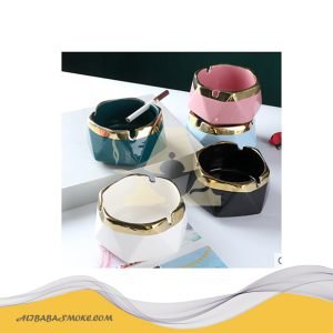 Electroplating-hexagonal ashtray simple style home-use