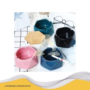 Simple Design Pure Color Hexagon Ceramic ashtray