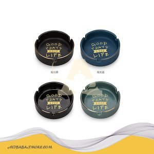 4-inch gold-painted roasted flowers ceramic ashtray