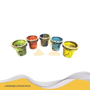 Pot-shaped glazed ceramic porous hookah bowl