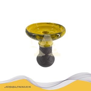Single-hole earhenware hookah bowl with color rope winding