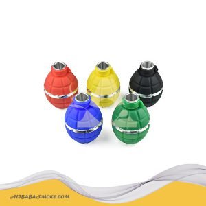 Grenade-shape Silicone and stainless steel smoke bowl