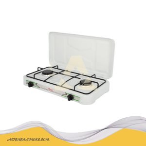 2 burner cast iron white/black grill auto ignition gas cooker stove