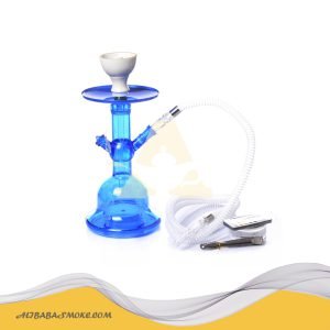 Travel portable glass water pipe single tube solid color smoke pipe water smoke pen with LED lamp